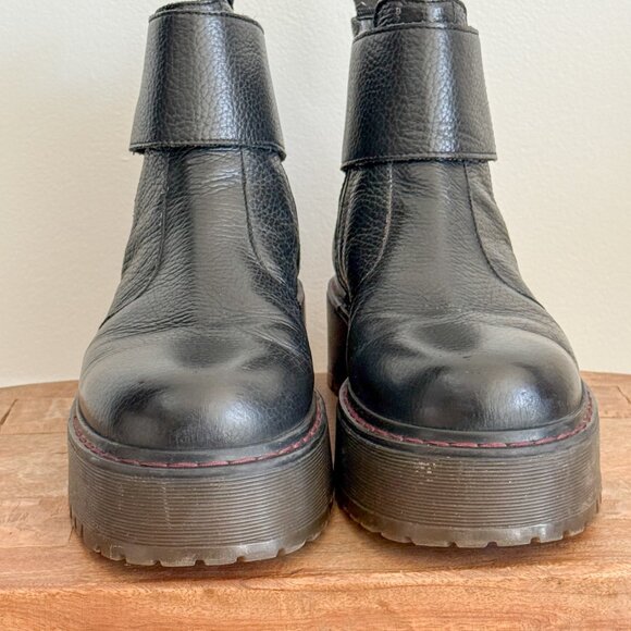 Erika Cavallini Semicouture Black Leather Platform Lug Sole Ankle Boots (RARE) - Picture 6 of 11